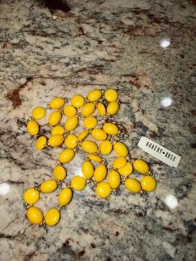 Robert Rose Yellow Beaded Necklace